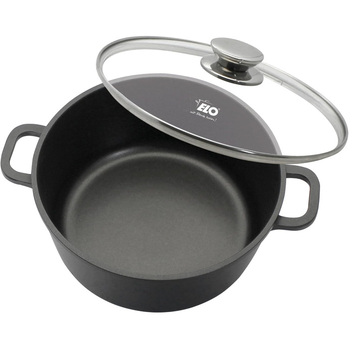 Каструля 1,3 л алюмінієва зі скляною кришкою 16 см Alucast ELO