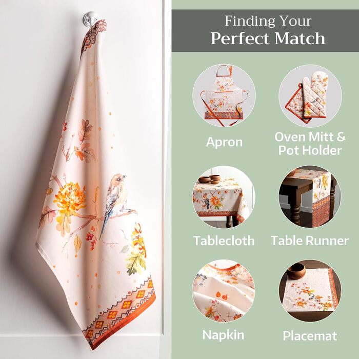 Набір із 3 багатоцільових кухонних рушників Барних рушників День подяки/Різдво (50 см x 70 см) (25 - Килим - Прерія, 50 x 70 см (Набір із 3 шт.)), 39 Hermine Noel