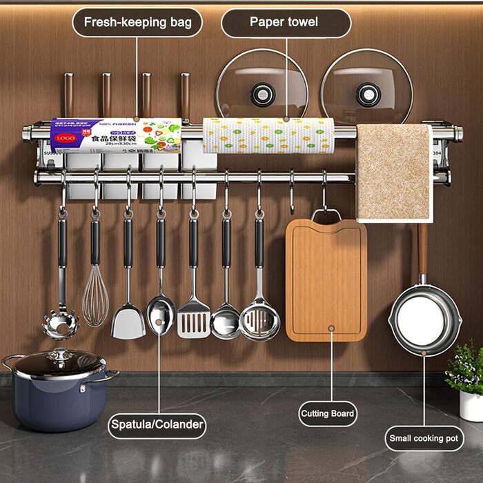 Настінний органайзер для кухонного приладдя 40 см VaNaeni