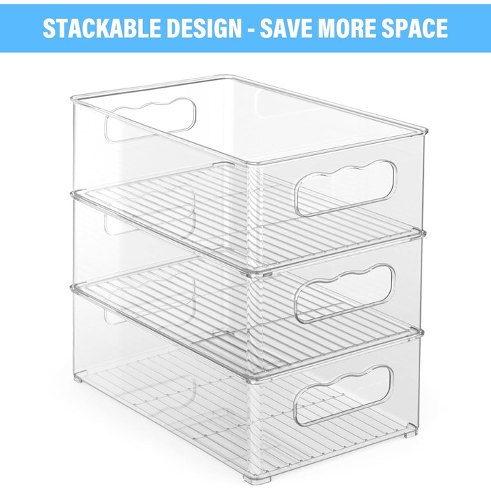 Набір холодильників-органайзерів 9 упаковок (3 розміри) Холодильник-органайзер, кухонний органайзер для комори, морозильної камери, шафи, ящика, офісу (2 розміри 6 упаковок)