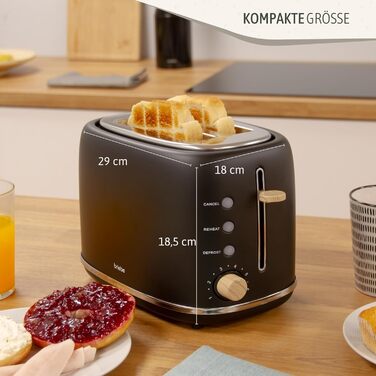Лоток для крихт, Nordic Design, 870 Вт, Зелений, 2-Slice Toaster, 6 Tostings Function, Keep Warm Function, Cancel, Reheat and Defrost