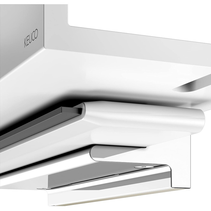 Душова полиця Keuco з алюмінієвим скляним ракелем, знімний кошик, зі зливними отворами, 35x6,6x11,6 см, настінна, Reva Black Selection (білий)