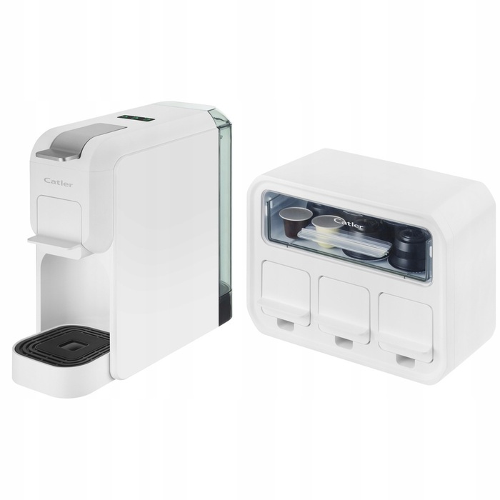 CATLER Кавоварка капсульна Porto 0.8л, капсули, мелена кава, механічне керування, + бокс для адаптерів та капсул, білий