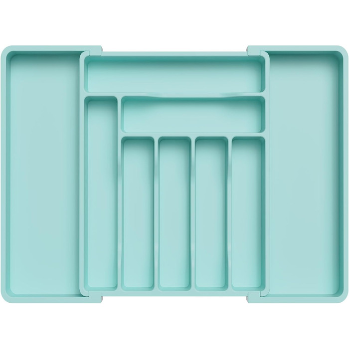 Органайзер для столових приборів 57 х 38 см для шухляд, 9 відділень, бірюзовий Lifewit