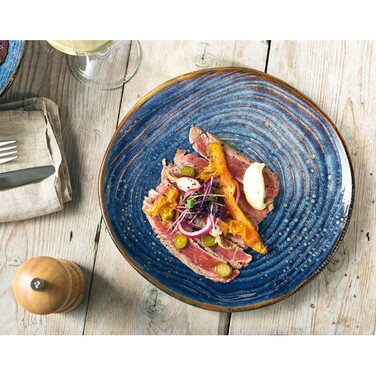 Тарелка плоская 25 см, синяя, Organic, Genware