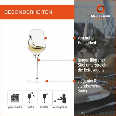 Набір келихів для білого вина з 6/Келихи для вина Кришталевий келих/Келих для білого вина/Високоякісний набір келихів для вина/Келихи для вина Stlzle (келихи для білого вина)