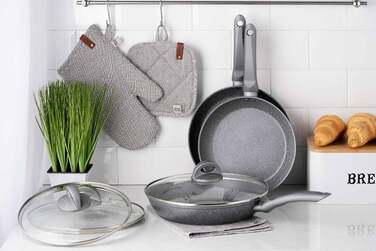 ARDESTO Сковорода з кришкою Gemini Gourmet Vasto, 28см, алюміній, сірий