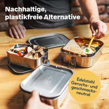 Ланч-бокс з нержавіючої сталі 1400 мл  з баночкою для соусу Silberthal