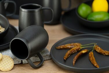 Набір посуду на 4 персони, 16 предметів, чорний Uno Black Creatable