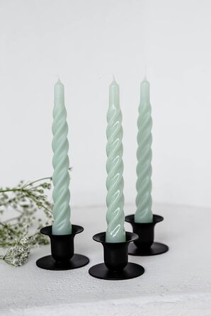 Набір з 6 декоративних свічок 2,2 x 21 см, резедово-зелений Candles with a Twist Kunstindustrien
