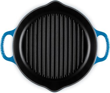 Чавунна сковорода-гриль кругла 26 см, синій Марсель Signature Le Creuset