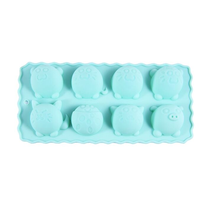 Форма для льоду і шоколаду Fissman 8 осередків Круглі Тваринки 22x10,5x2,8 (6549)