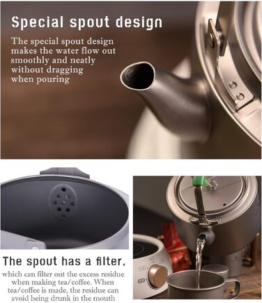 Кемпінговий титановий чайник  1200 мл. iBasingo