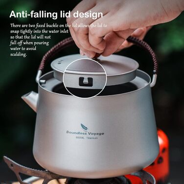 Титановый чайник с фильтром для кемпинга 800 мл iBasingo