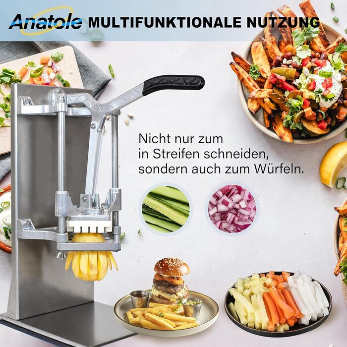 Апарат для нарізки картоплі фрі вертикальний з 4 змінними лезами Anatole