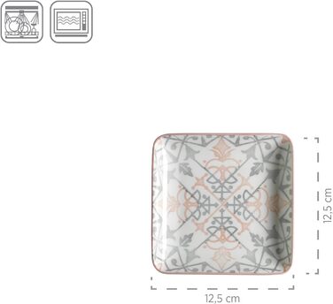 Набір тарілок для закусок 16 предметів Рожевий/Сірий MÄSER