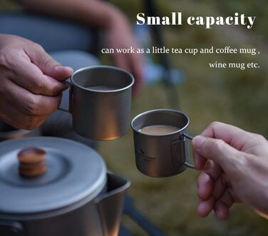 Набір титанових чашок для кемпінгу 120 та 180 мл iBasingo
