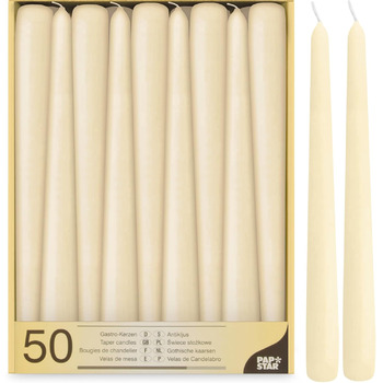 Набір з 50 конічних свічок 2,2 x 25 см, бежевий PAPSTAR