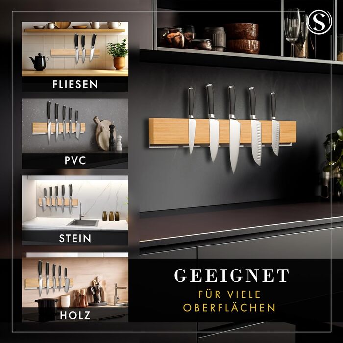 Магнітний тримач для ножів 40 см,  дуб Sempreza