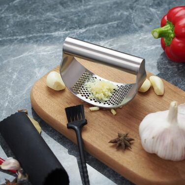 Часниковий прес з нержавіючої сталі 9,8 x 7,2 см TOPWAYS