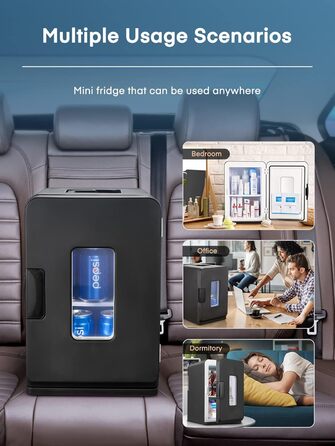 Міні-холодильник з функцією охолодження 15 л чорний FOHERE