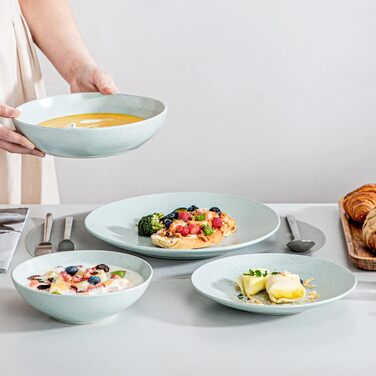 Столовий сервіз з керамограніту, ванкассо 32 предмети Карстовий комбінований сервіз з фаянсу, набір посуду у вінтажному вигляді для 4-12 осіб (Sabine-lg, посуд для 4 осіб)