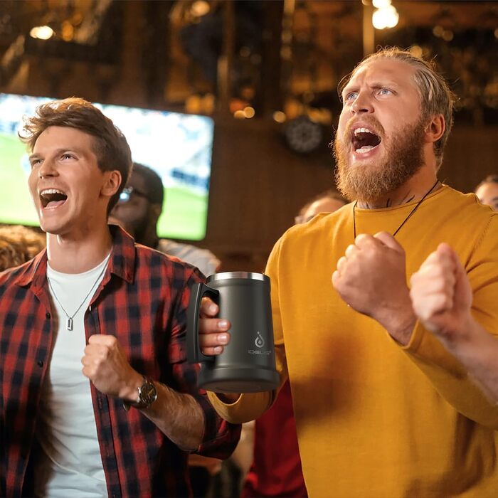 Термокухоль для пива 1 л сірий Ideus