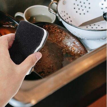 Набір губок для миття посуду 10 шт. 7 х 11 см чорно-білі DOITOOL