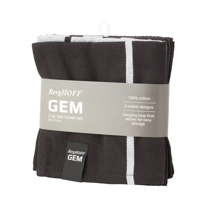 Набір кухонних темних рушників BergHOFF GEM, бавовна, 50 х 70 см, 2 шт.