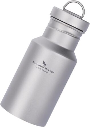 Титанова пляшка для води Відкритий кемпінг Одношарова металева пляшка для води з широким горлом Захист від протікання Спорт Їзда на велосипеді Піші прогулянки Пікнік Скелелазіння Біг Чай Кава Пляшка для напоїв (400 мл Ti3251d)