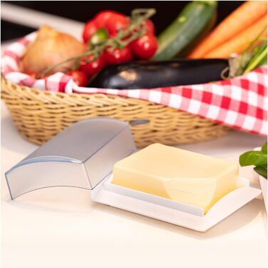 Маслянка Westmark - ідеально підходить для сервірування та зберігання - можна мити в посудомийній машині - спеціальний рельєф для надійного захоплення (зі шкалою, набір з 2 шт. )