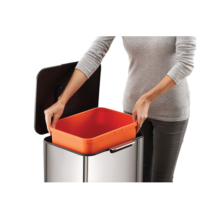 Контейнер для сміття з двома баками 60 л металік Totem Compact Joseph Joseph