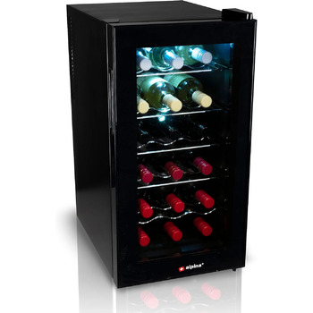 Винний холодильник до 18 пляшок чорний alpina