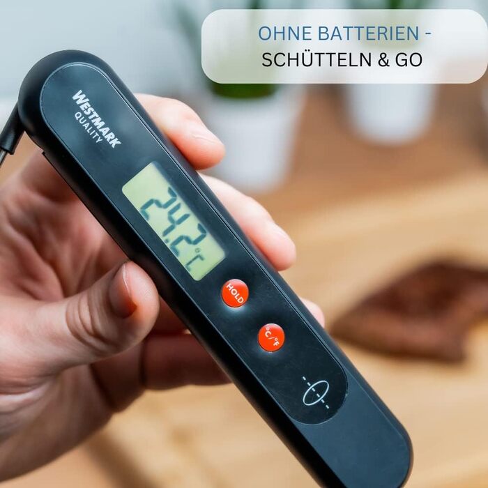 Термометр для проколов Westmark, диапазон измерения от 0 C до 200 C / от 32 F до 392 F, нержавеющая сталь/пластик, серебристый/черный/красный, 12782280 (, без батареек)