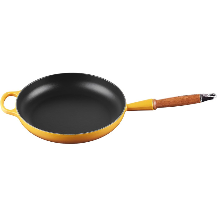 Сковорода чавунна 28 см з дерев'яною ручкою, жовтий Signature Le Creuset