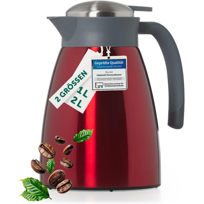 Термос-кавник 1 л нержавіюча сталь, червоний Blumtal