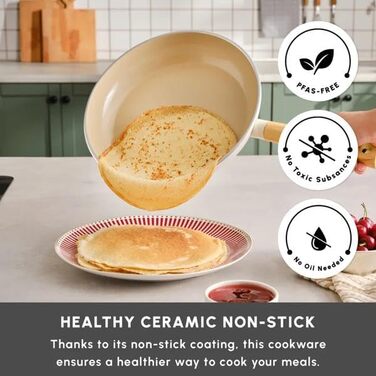 Набір каструль з антипригарним покриттям 7 предметів бежевий Swiss Crystal Karaca