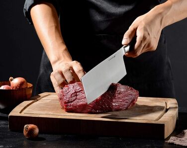 Нож для очистки овощей linoroso 9 см Нож для овощей Острые ножи для фруктов Кухонные ножи Маленькие кухонные ножи Поковки из немецкой углеродистой стали Эргономичная ручка с элегантной подарочной коробкой - серия Classic (7,5-дюймовый нож для мясника)