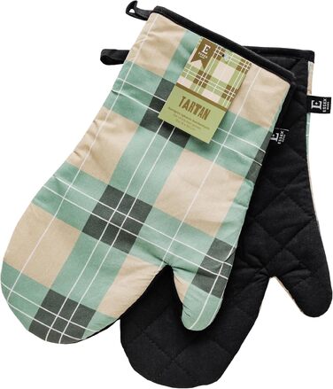 Рукавички для духовки 19 x 30 см, набір 2 предмети, зелений Tartan ESSEX