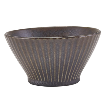Салатник 280мл, 11.5см, Terra Porcelain Black Fluted, GenWare