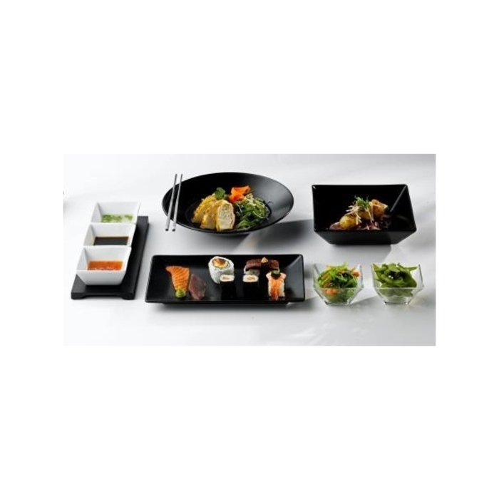 Тарелка прямоугольная 30х15 см черная, Luna, GenWare