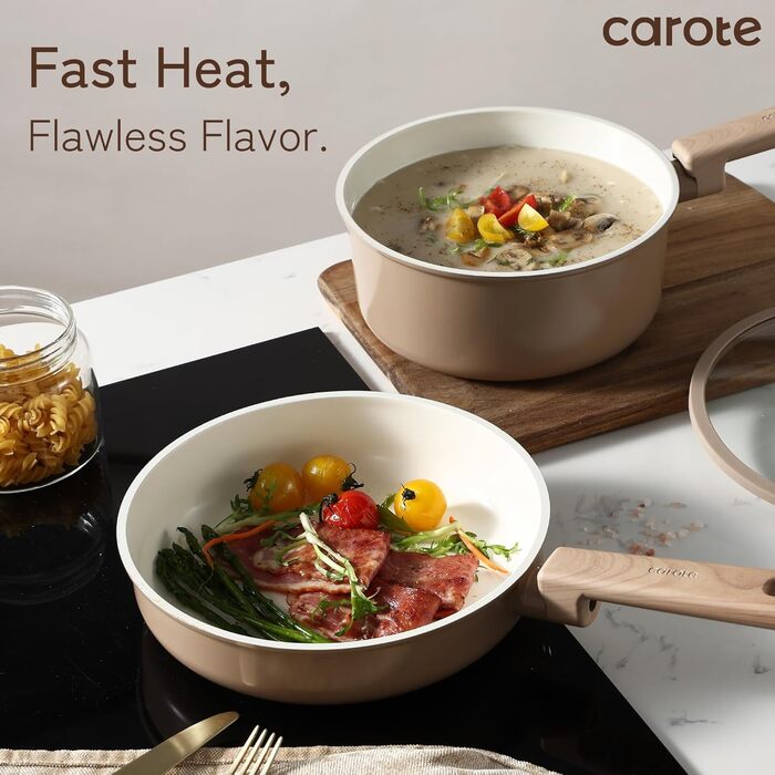 Набір керамічних каструль і сковорідок 18 предметів CAROTE