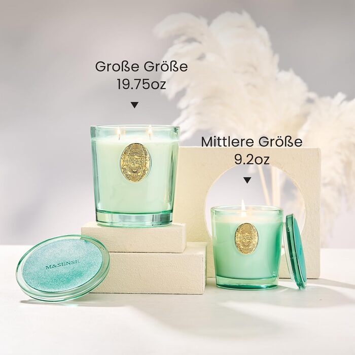 Ароматна свічка M&SENSE Лісова хатина, ароматичні свічки у склянці, натуральна соєва свічка, час горіння 55 годин, подарункові свічки для жінок та чоловіків, подарункова свічка (евкаліпт і м&39ята, 260 г)