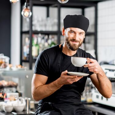 Чорний шеф-кухар капелюх 2 шт Lusofie