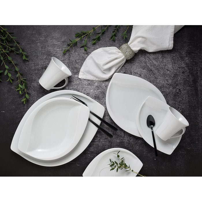 Набір посуду на 6 персон, 30 предметів, білий Acacia White Creatable