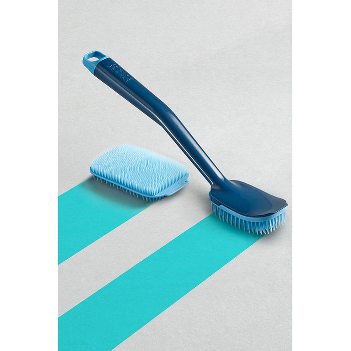 Щітка з ручкою і скрубер, 2 предмета, синя CleanTech Joseph Joseph