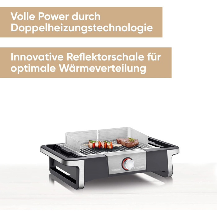 Електричний гриль з поворотним керуванням PG 8114 настільний з OLED-дисплеєм Severin