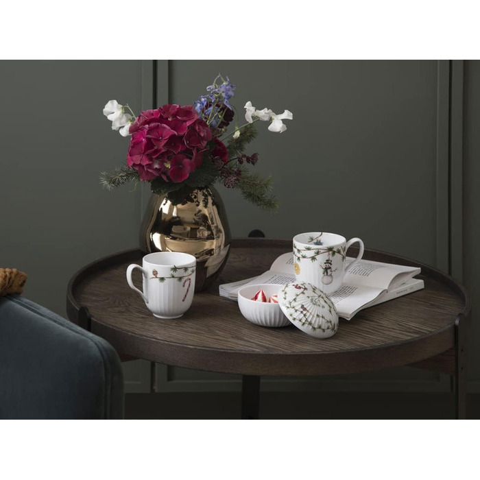 Чаша сервировочная 12 см белая с акварельной росписью Christmas Hammershøi Kähler