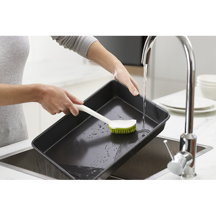 Щітка з ручкою і скрубер, 2 предмета, білий / зелений CleanTech Joseph Joseph