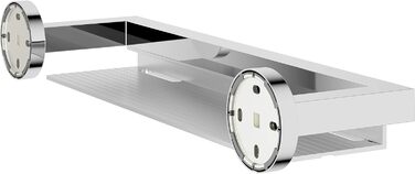 Душевая полка Keuco из глянцевого хромированного металла с анодированным алюминием, 140x6 см, настенная душевая полка, Edition 90